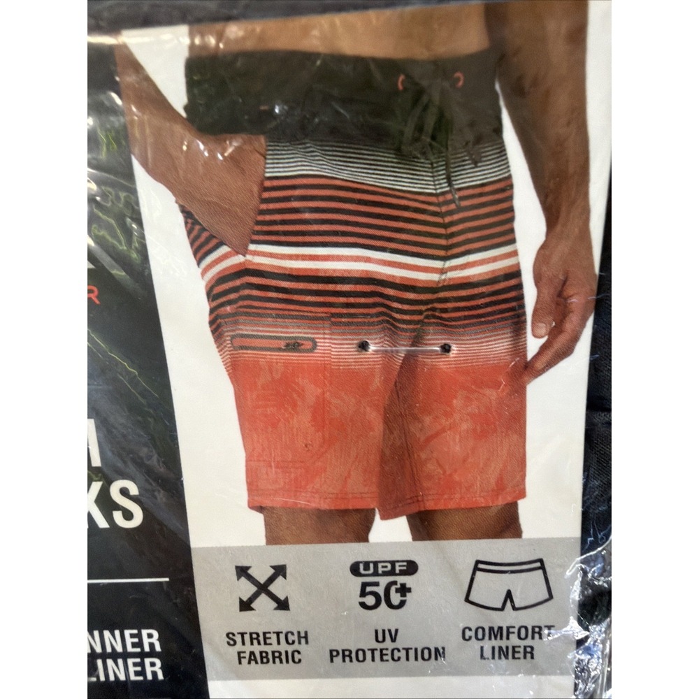 Zero Xposure Men's Large UPF 50+ UV protection comfort liner stretch swim trunks